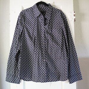 Talbots Button Down Blouse with dogs